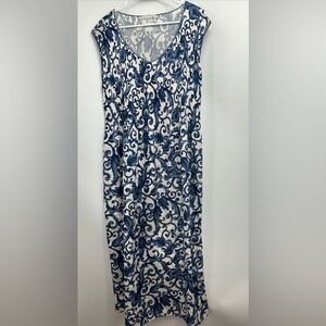 Mary McFadden Gorgeous Embossed Pleated Dress Sz M